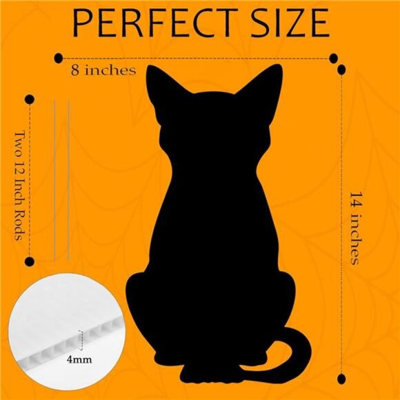 Halloween Black Cat Cats Yard Sign Home Outdoor Lawn Decoration With Stakes - Picture 3 of 6